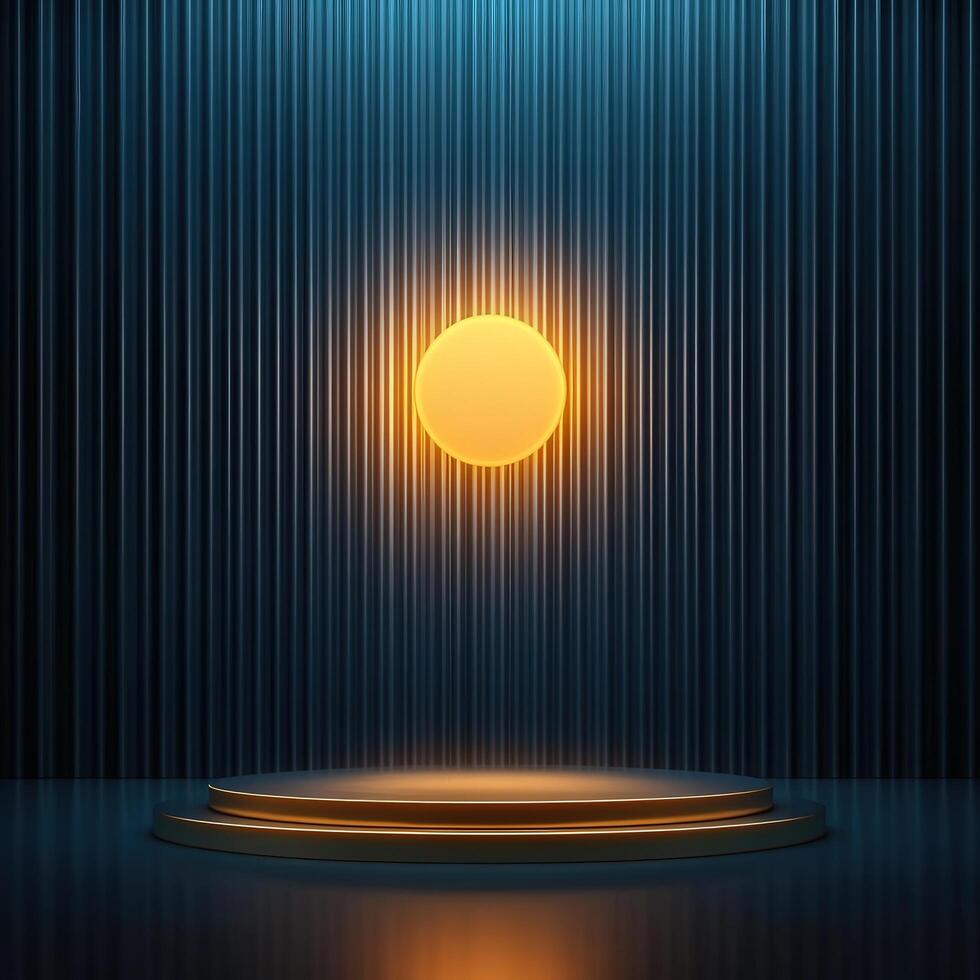 An empty podium with a spotlight on it photo