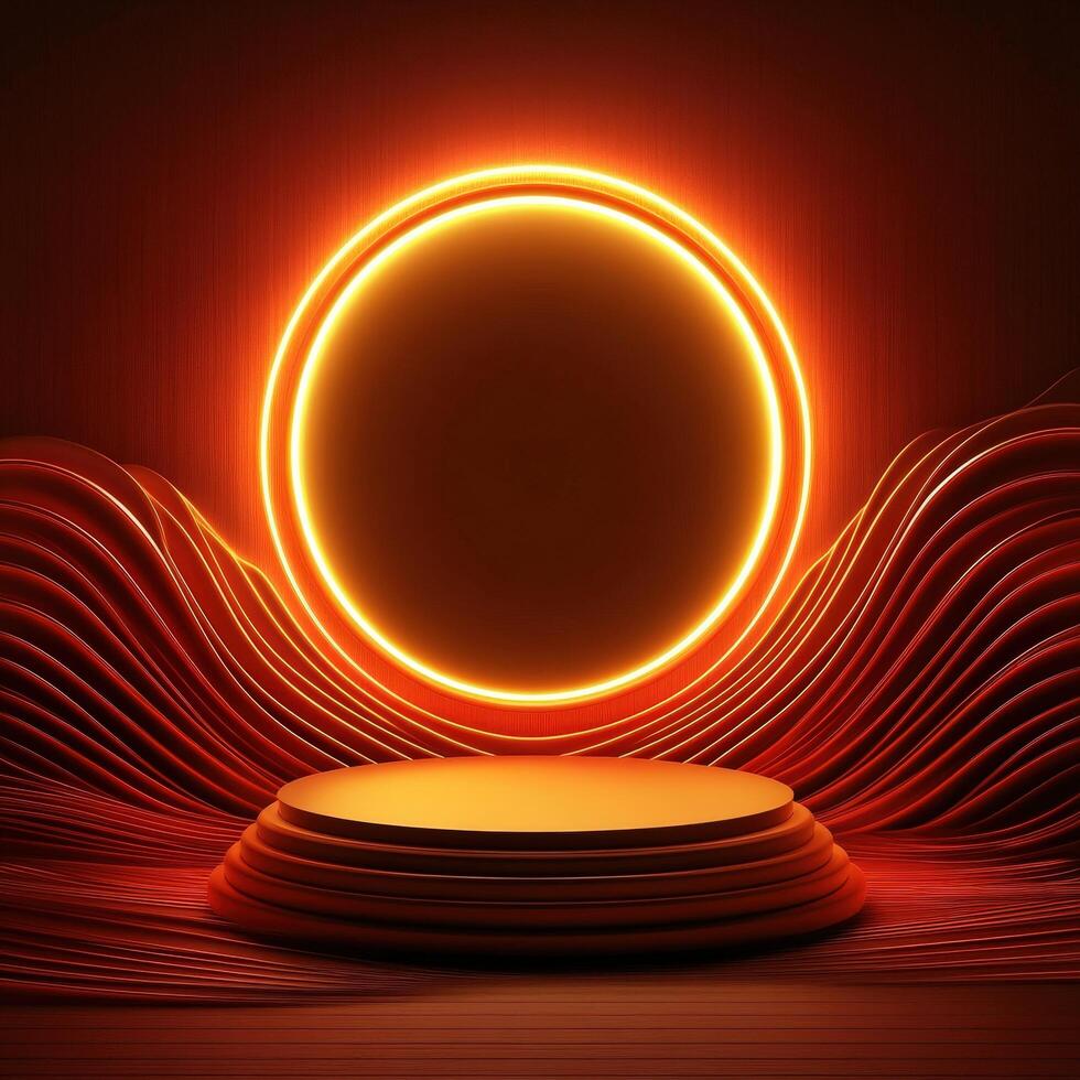 An abstract background with a glowing circle photo
