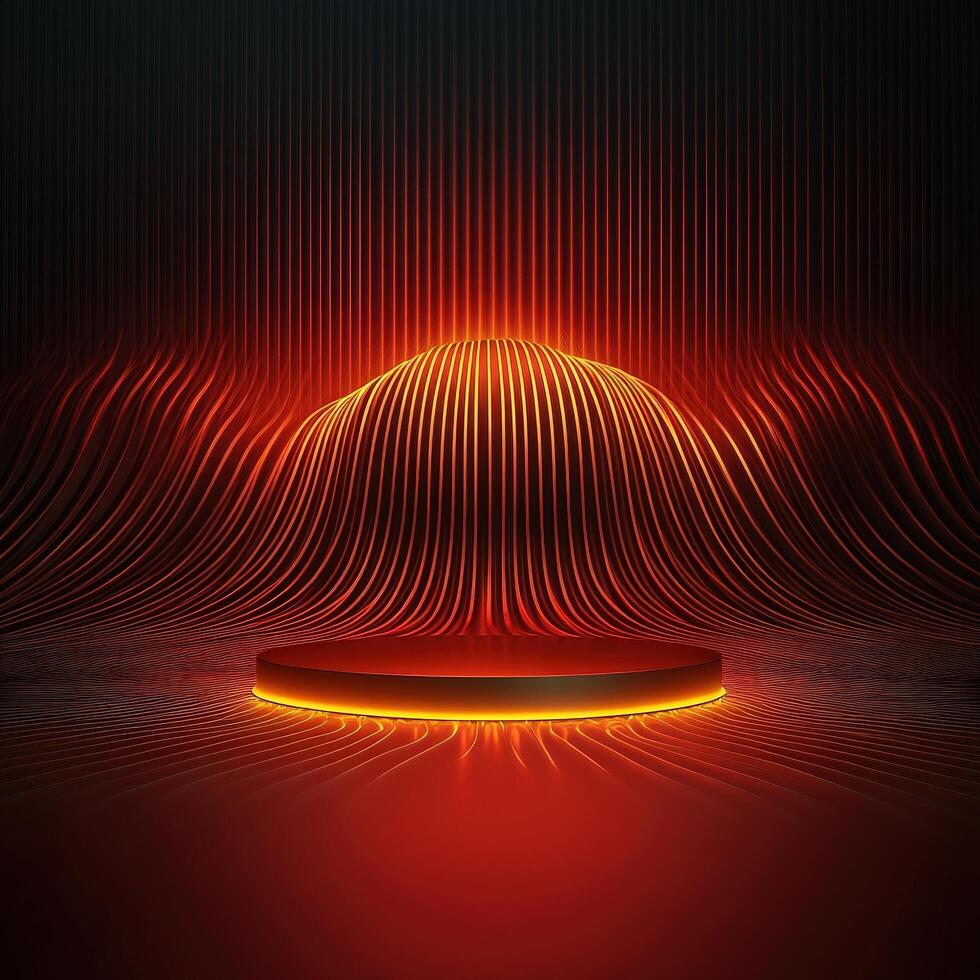 Abstract background with glowing light waves photo