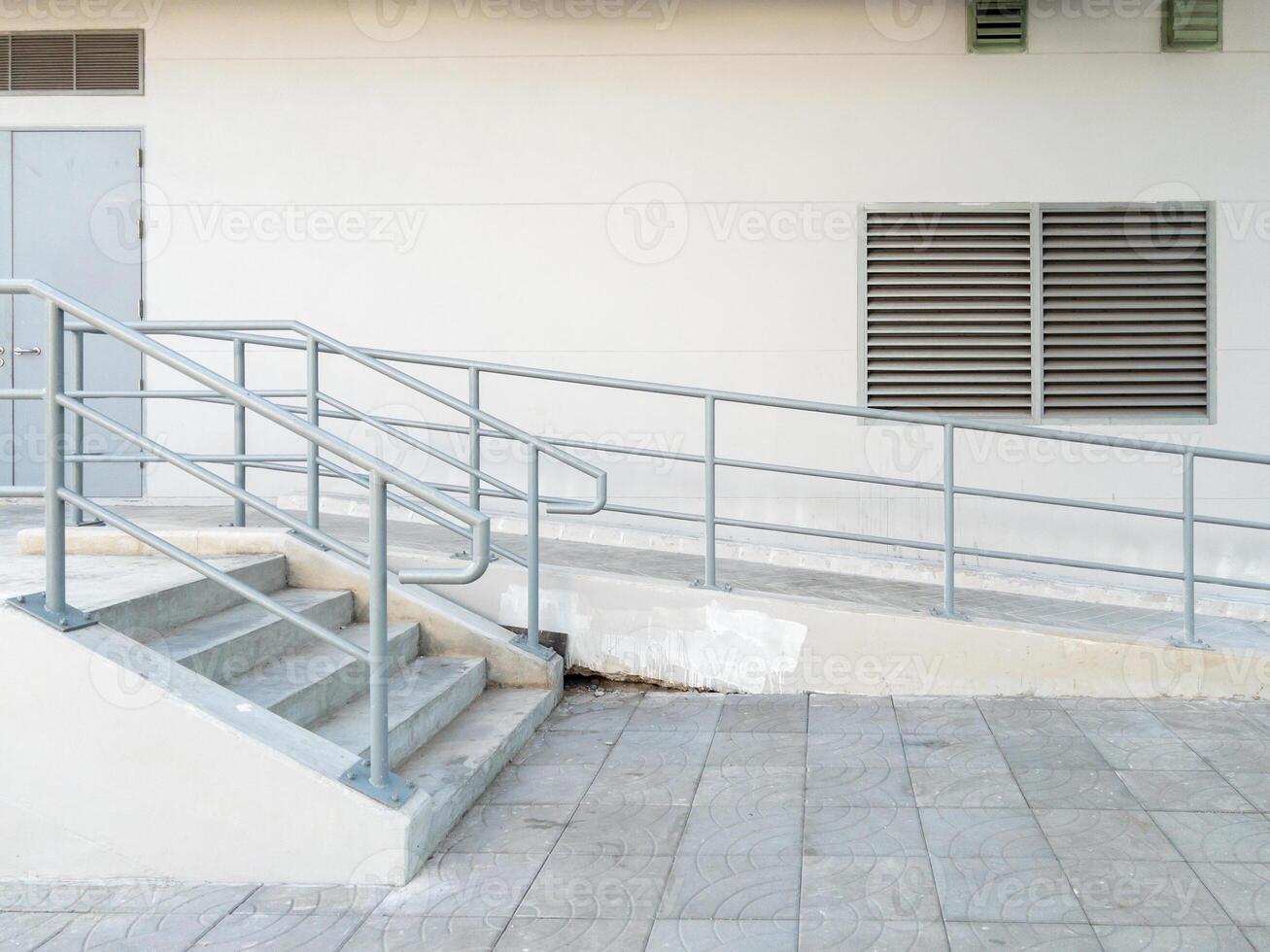 The concrete ramp for vehicles carrying equipment. photo