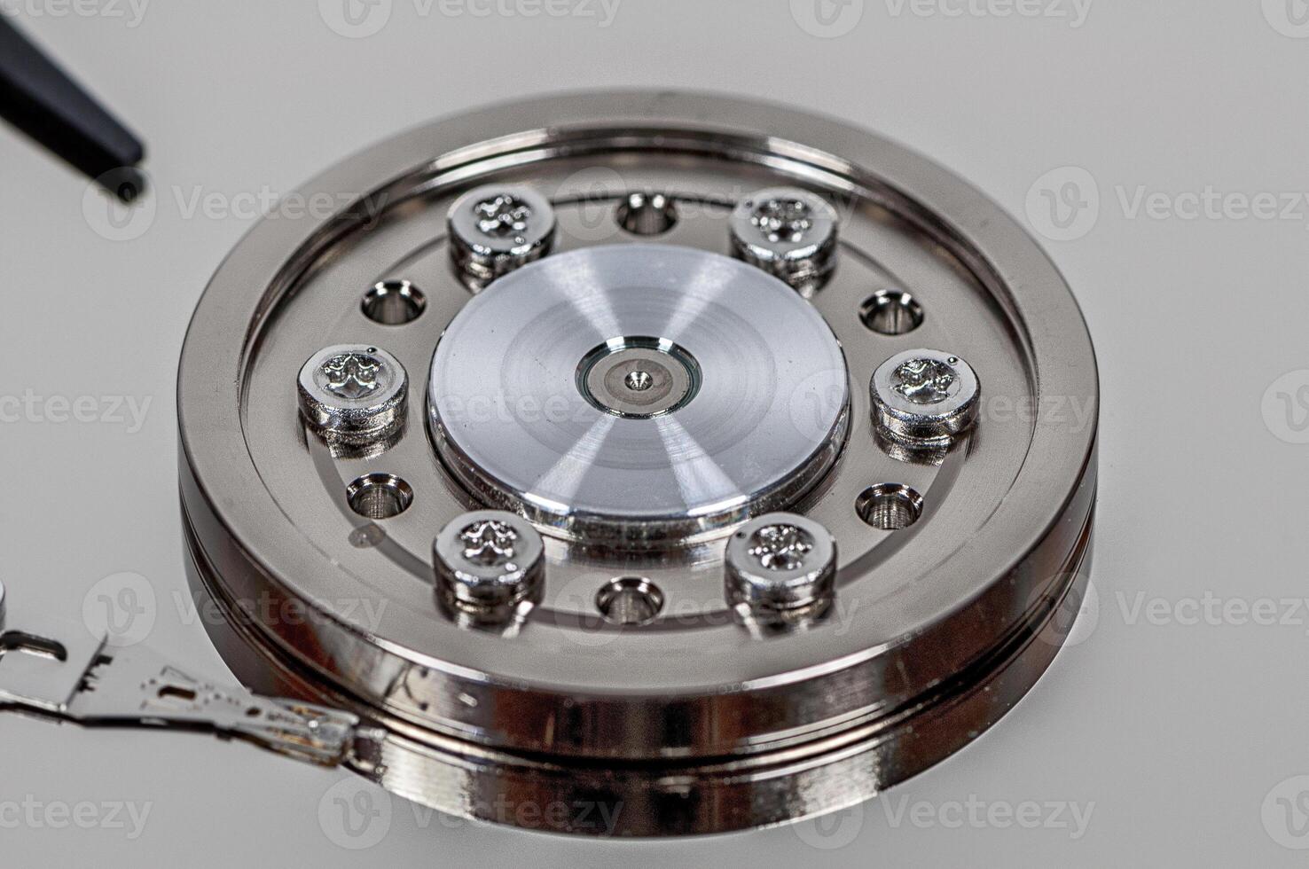 Closeup on hard disk spindle photo