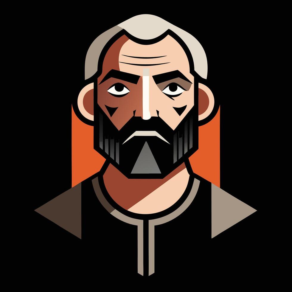 A man with a beard and a beard 50934197 Vector Art at Vecteezy