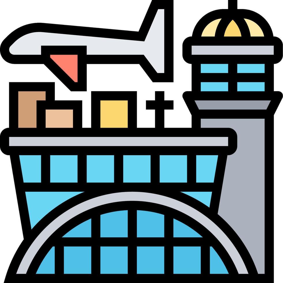 Airport terminal icon illustration vector