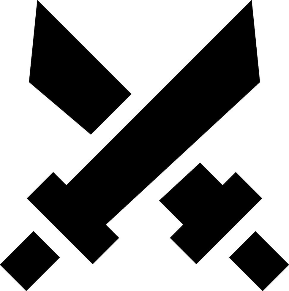 Two crossed swords on a white background vector