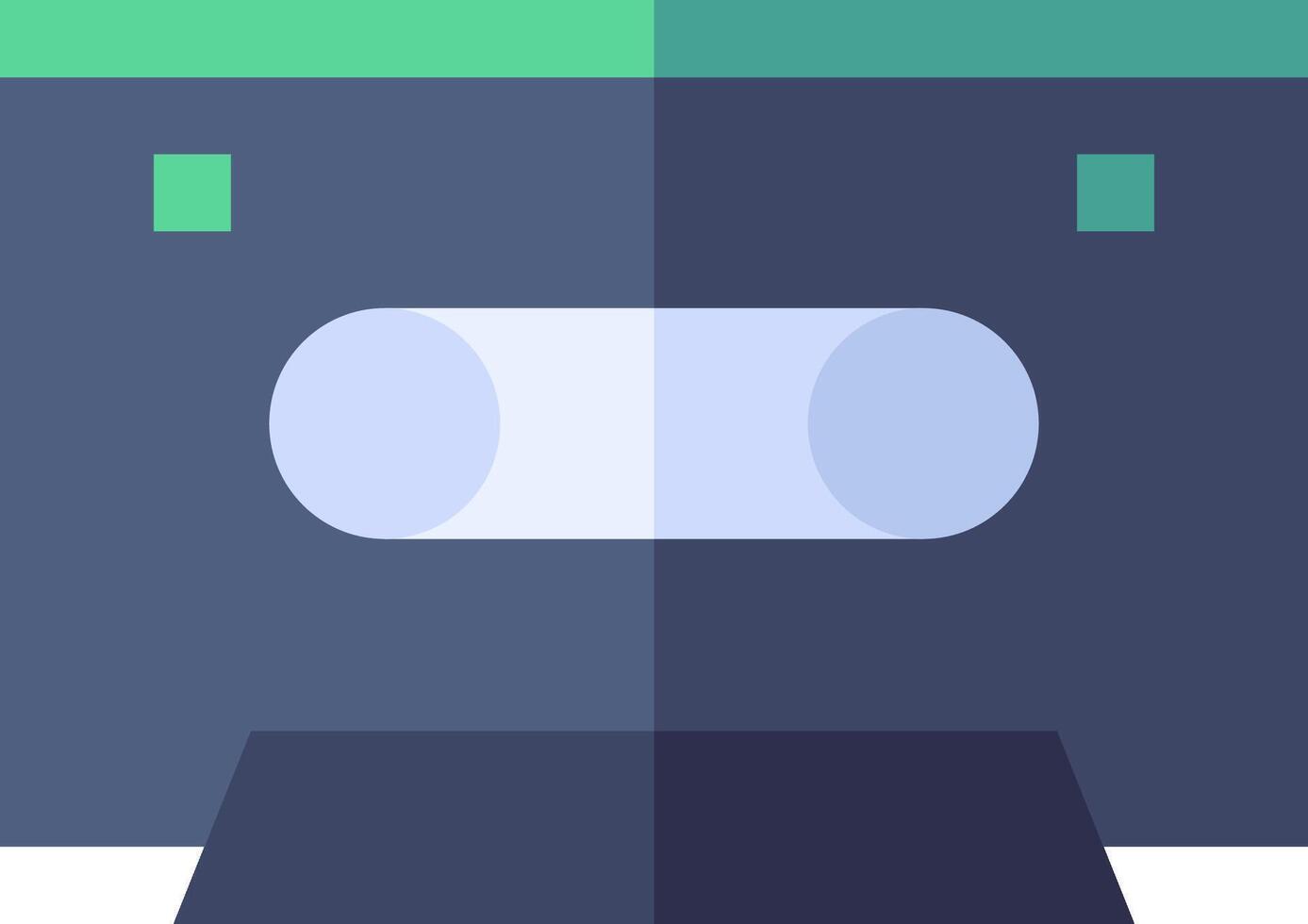 A flat icon of a cassette tape vector