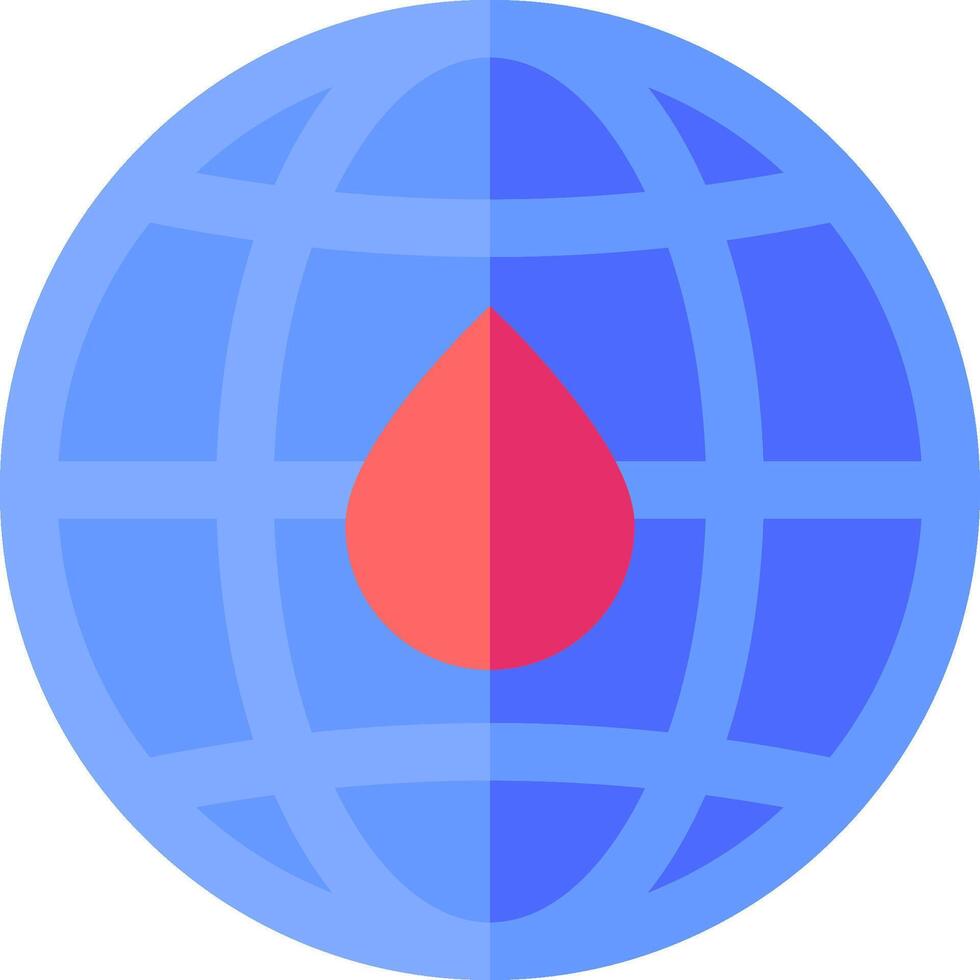 A globe with a red drop on it vector
