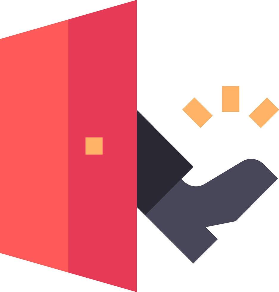 A hand is holding a door open vector
