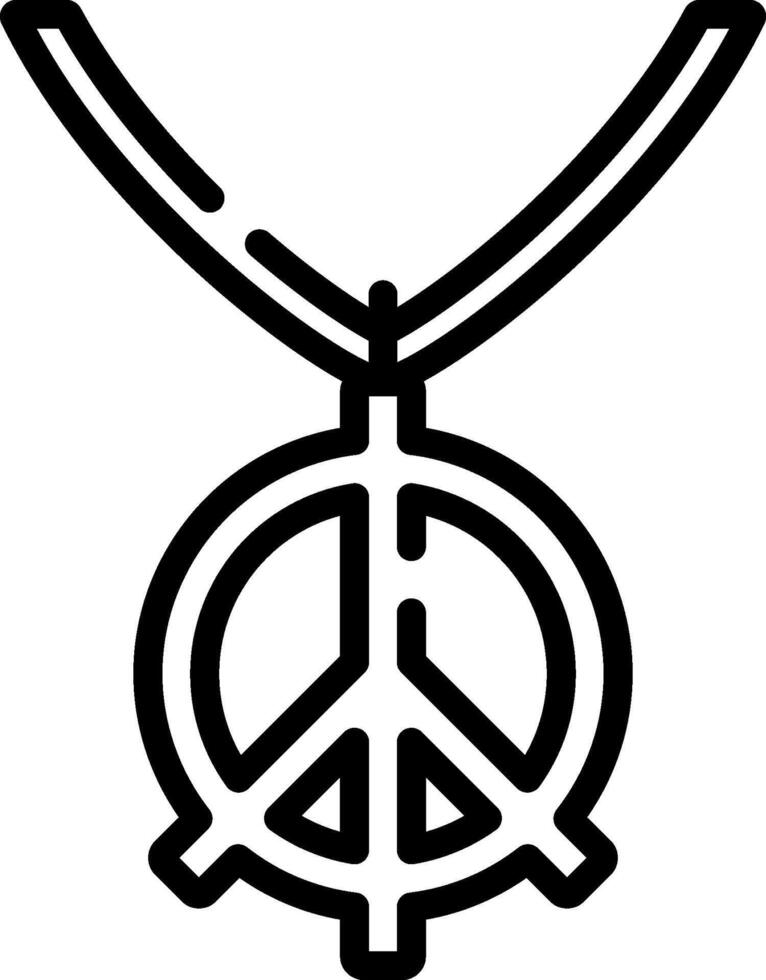 Peace symbol necklace vector