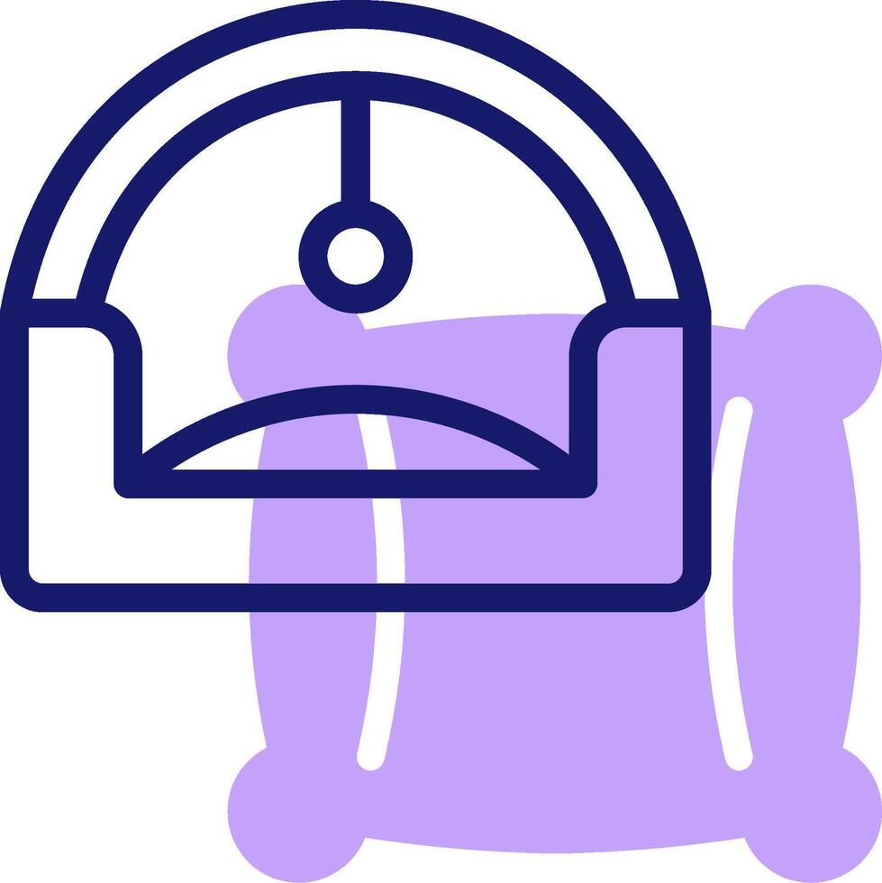 A purple and white icon of a scale vector