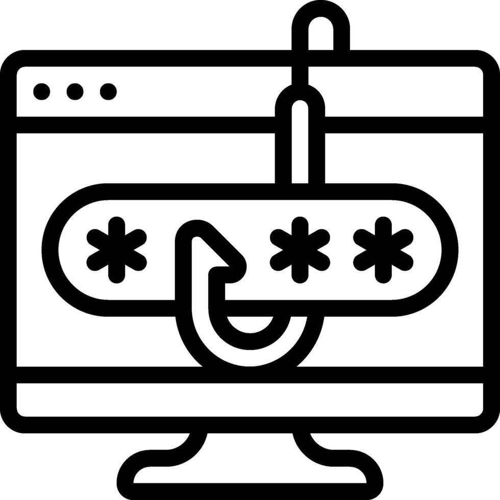 A computer with a lock icon on it vector