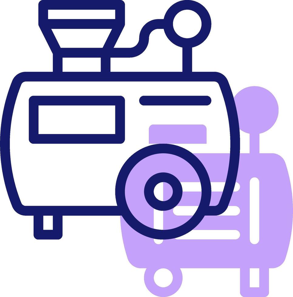 A purple and blue icon of a machine vector