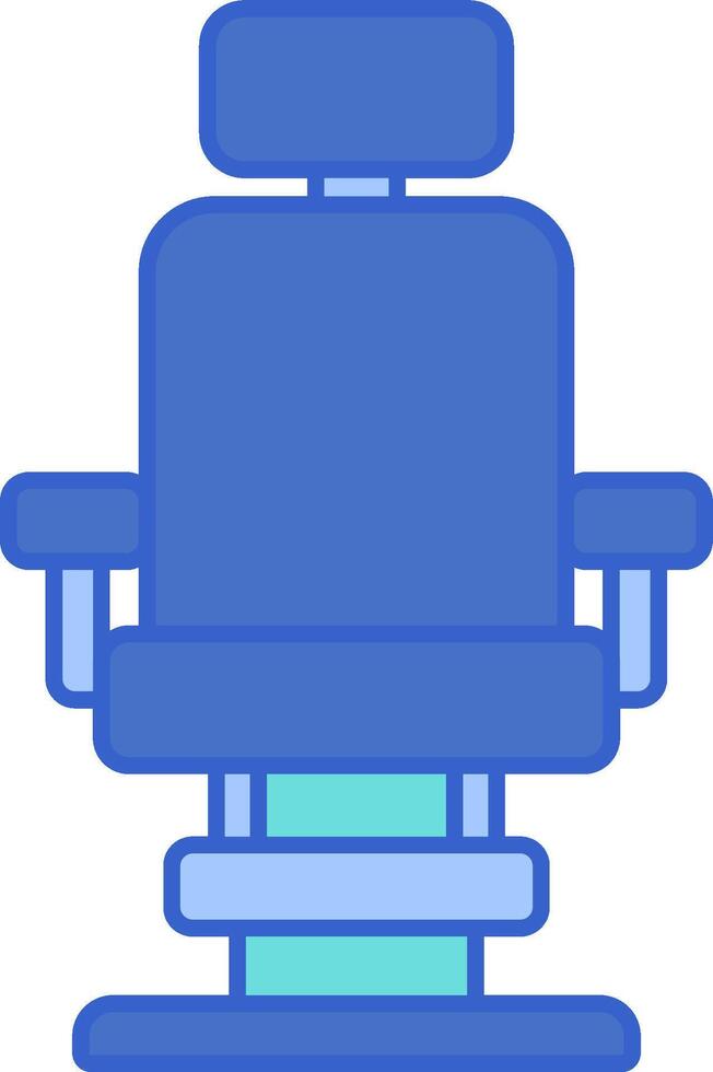 A barber chair with a blue seat vector