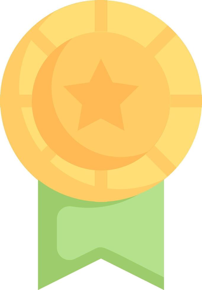A gold medal with a star on it vector