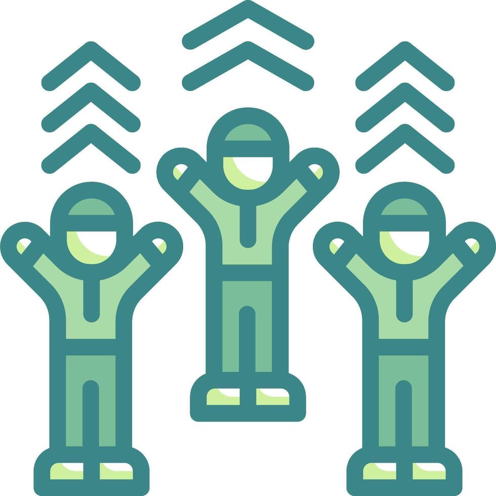 Three people standing in front of a green background vector