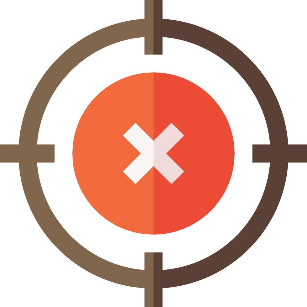 A cross with an x on it in a target vector