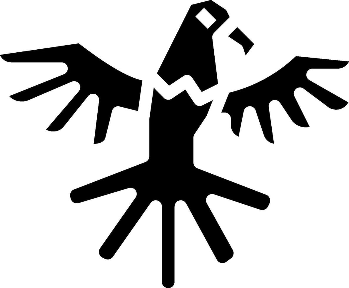 A black and white bird with two wings vector