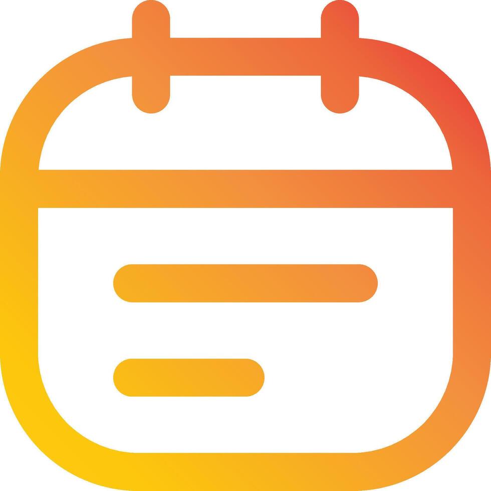 A calendar icon with orange and yellow colors vector