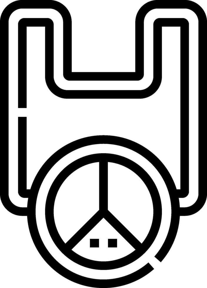 A black and white drawing of a peace sign vector