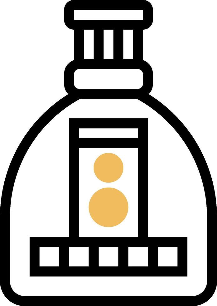 A bottle with a golden number inside it vector