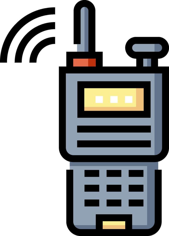 A radio with a phone icon on it vector