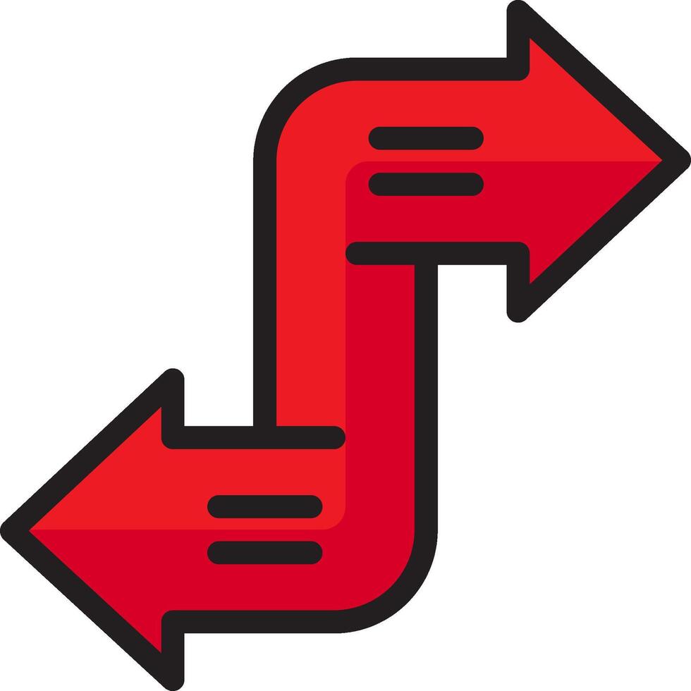 A red arrow pointing to the right vector