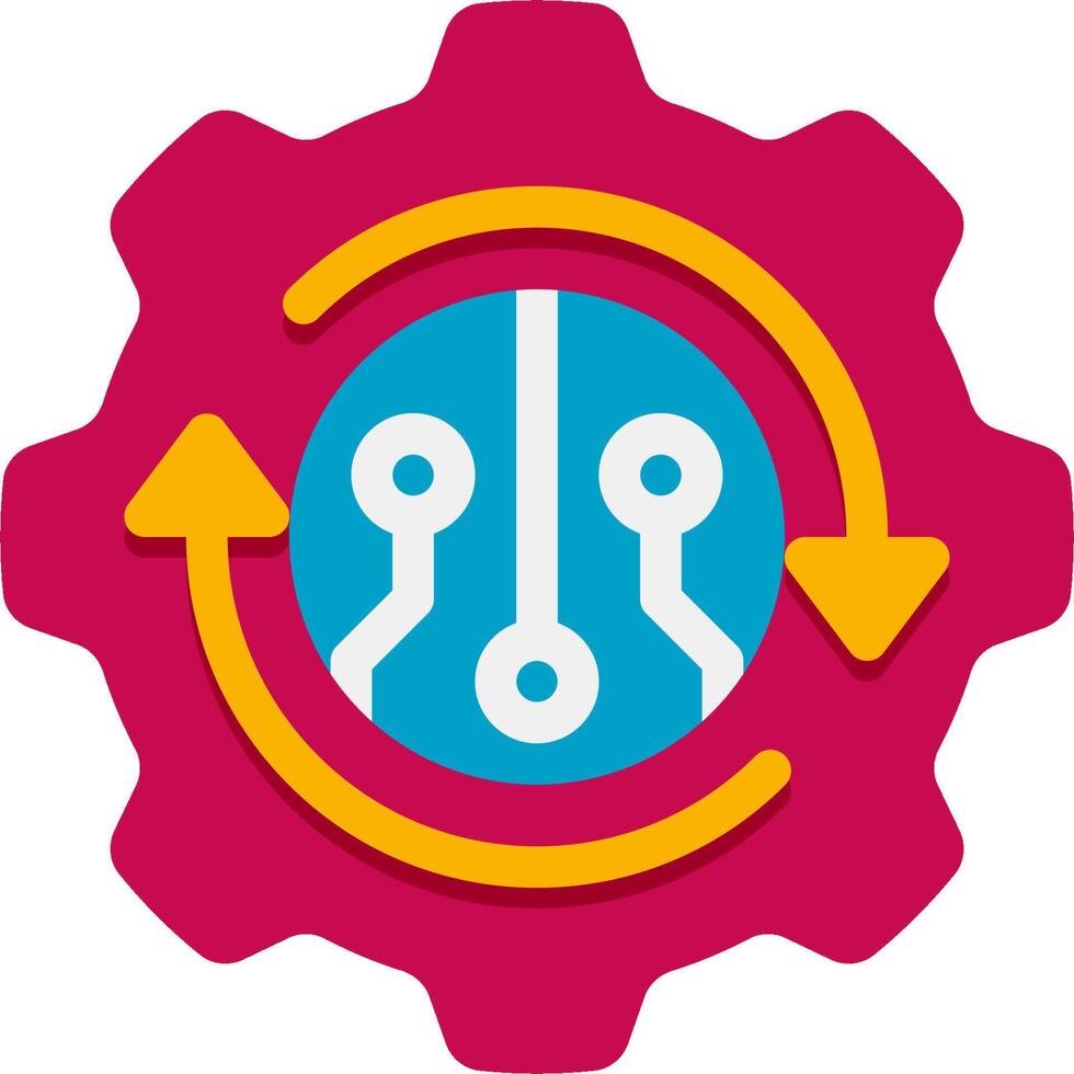 A gearwheel with a circuit board inside vector