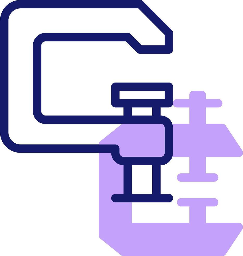 A blue and purple icon of a wrench vector