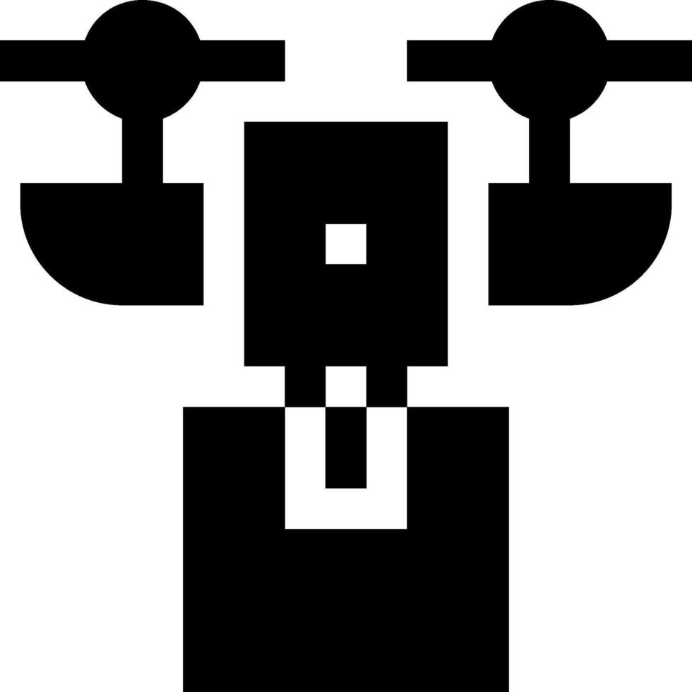 A black and white image of a robot vector