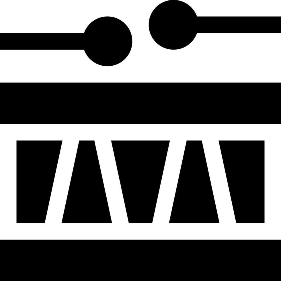 A black and white image of a drum vector