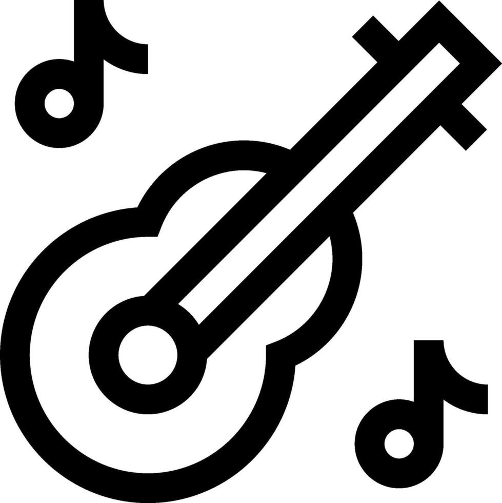 A guitar and musical notes icon vector