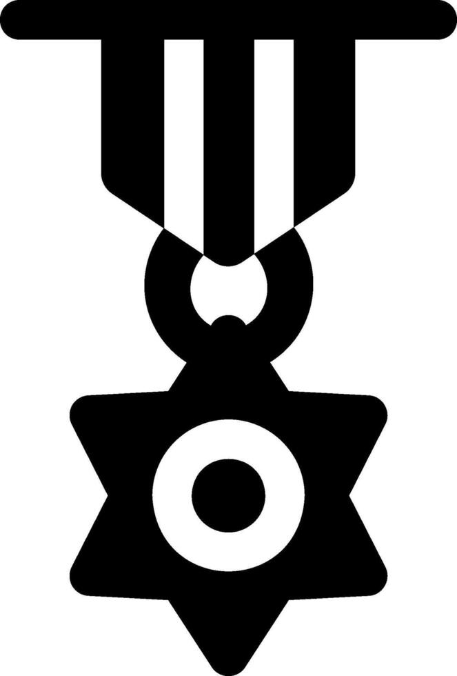 A black and white medal icon vector