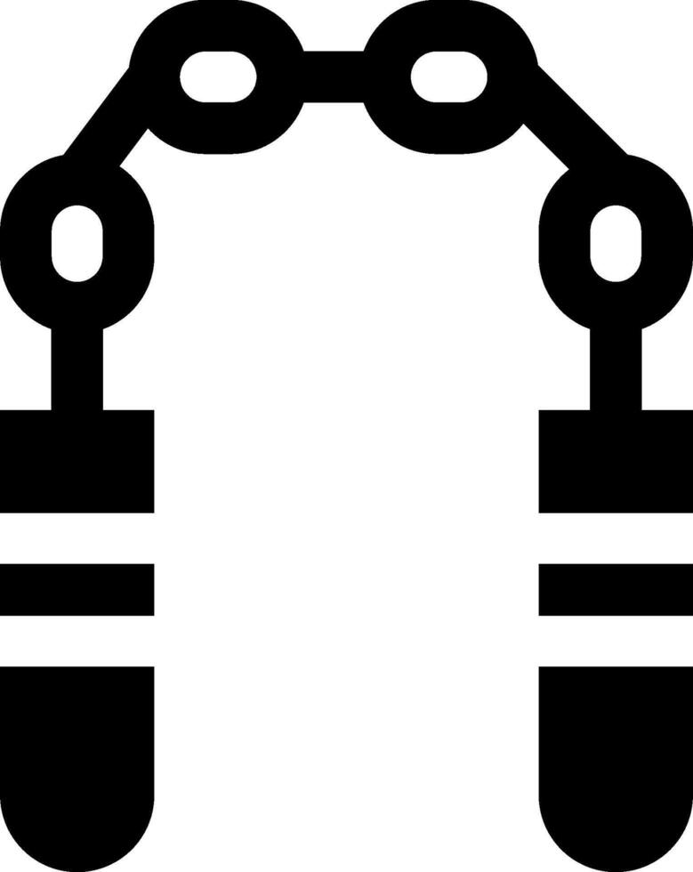 A black and white icon of a chain vector