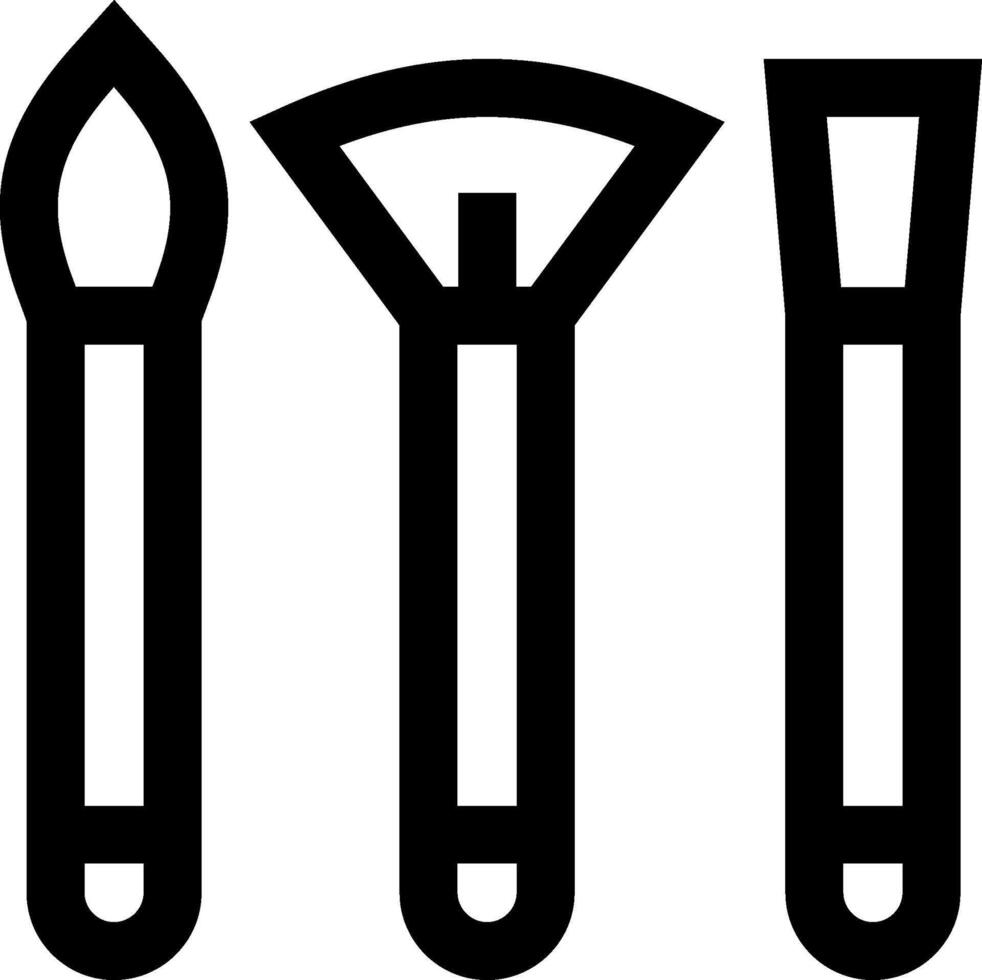Three different types of tools are shown in black and white vector