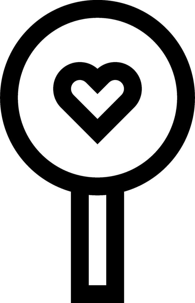 A black and white heart icon on a key vector