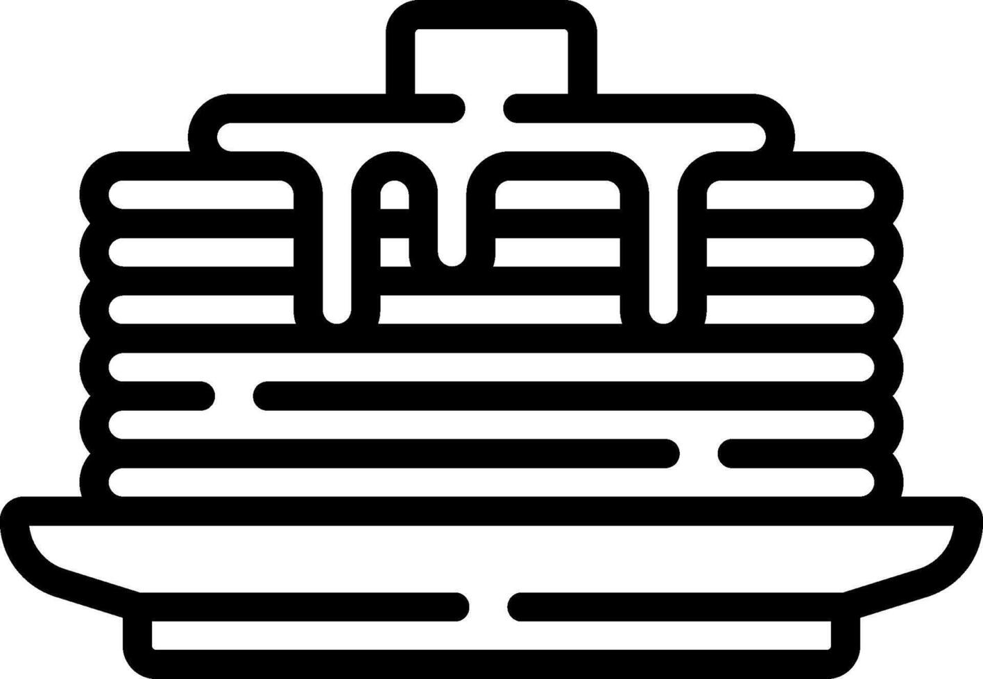 Pancakes icon, black and white vector