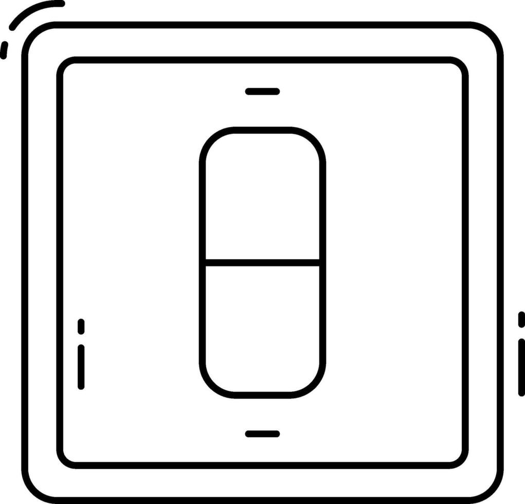 A black and white illustration of a light switch vector