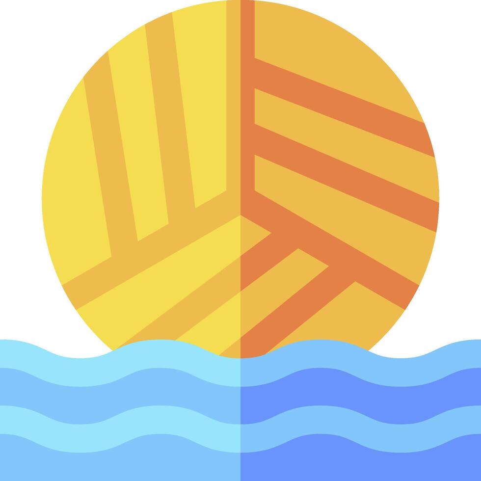 A yellow sun over the ocean with a wave vector