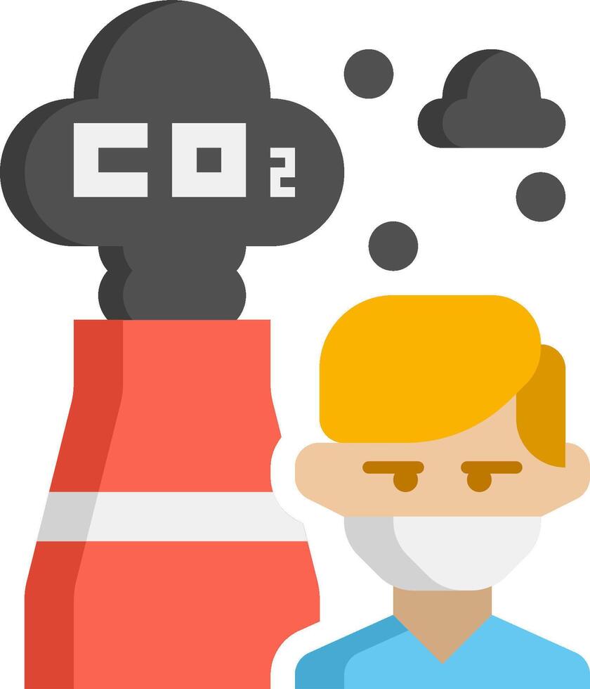 A man wearing a mask and holding a sign that says co2 vector