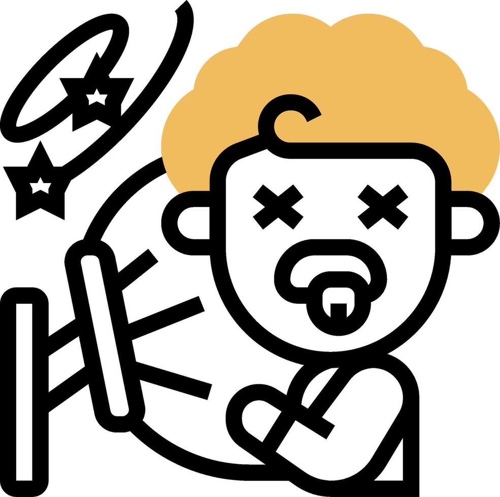 A cartoon man with a star on his head vector