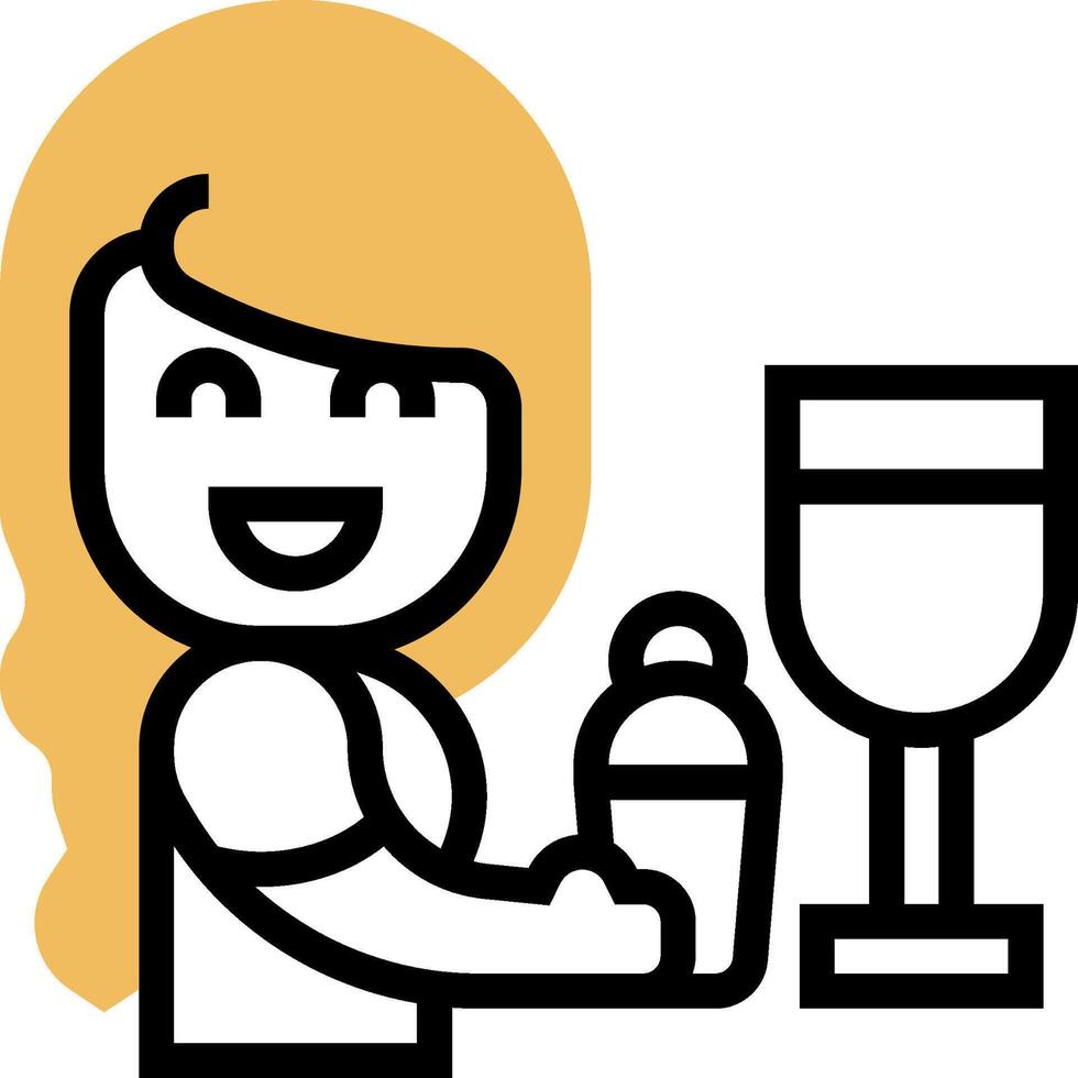 A woman holding a glass of wine and a bottle of water vector