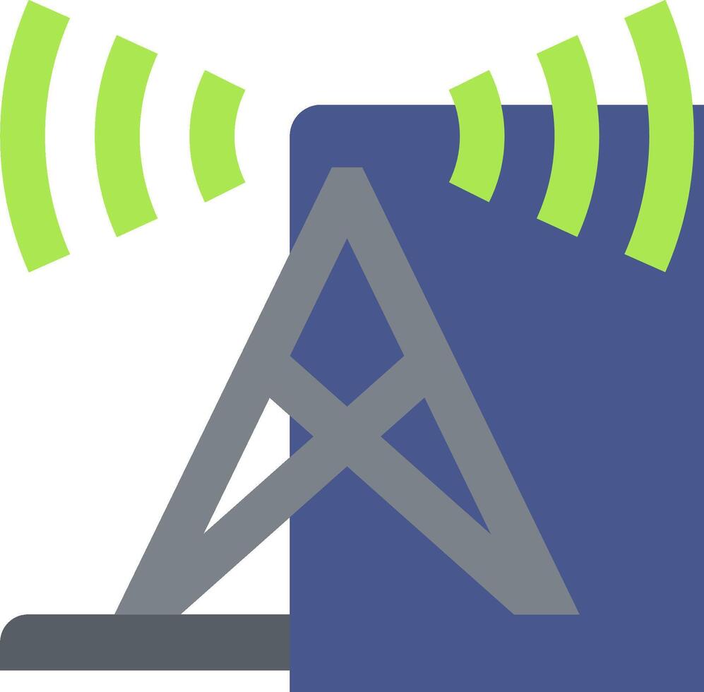 A cell phone tower with a green antenna vector