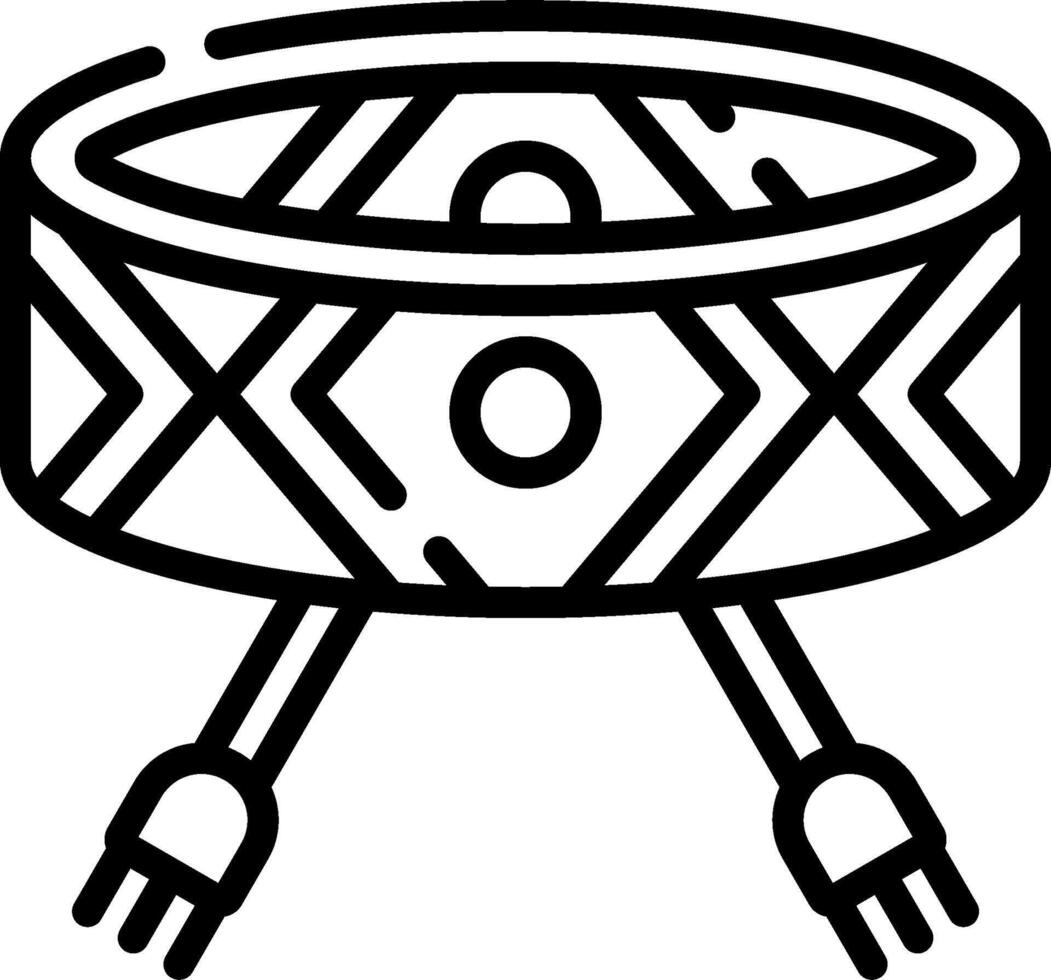 A black and white drawing of a bowl with a handle vector