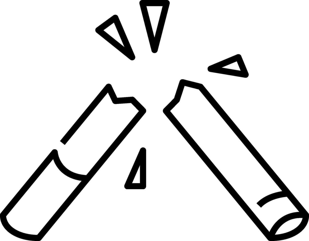 A black and white drawing of two lit cigarettes vector
