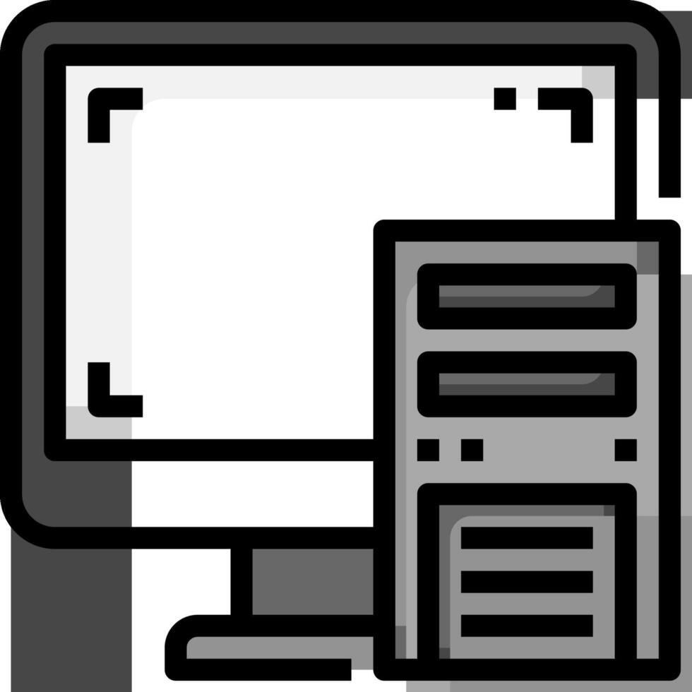 Computer icon with a monitor and a computer vector