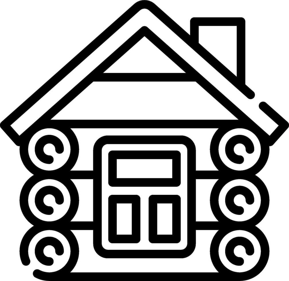 Log cabin icon vector