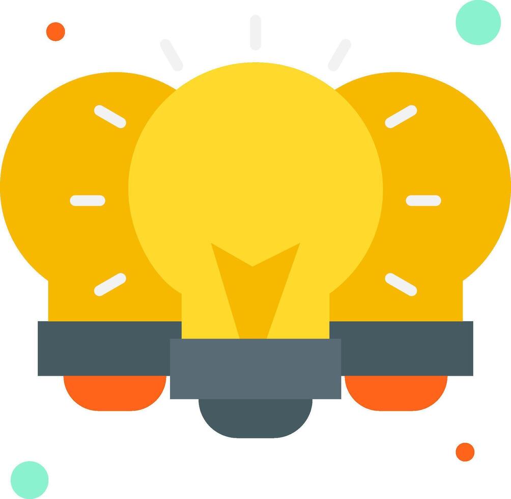Three light bulbs with dots around them vector