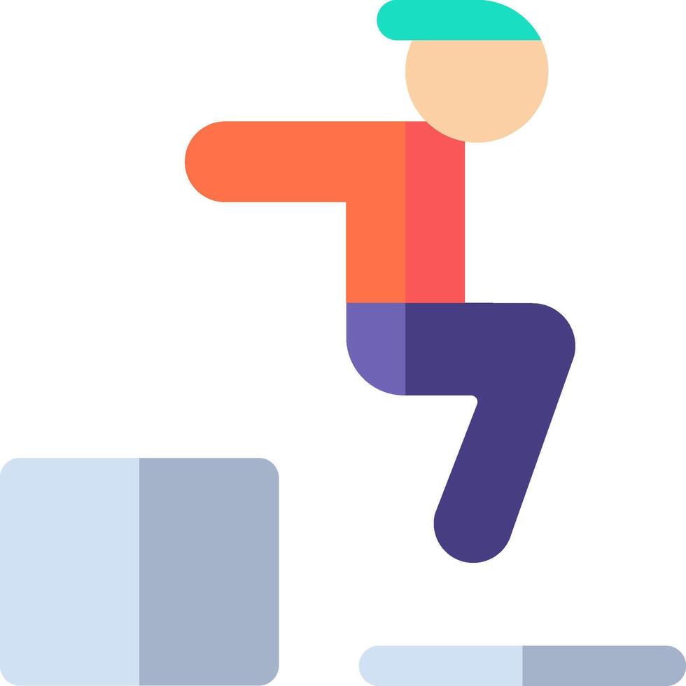 A man jumping over a block with a sign that says jump vector