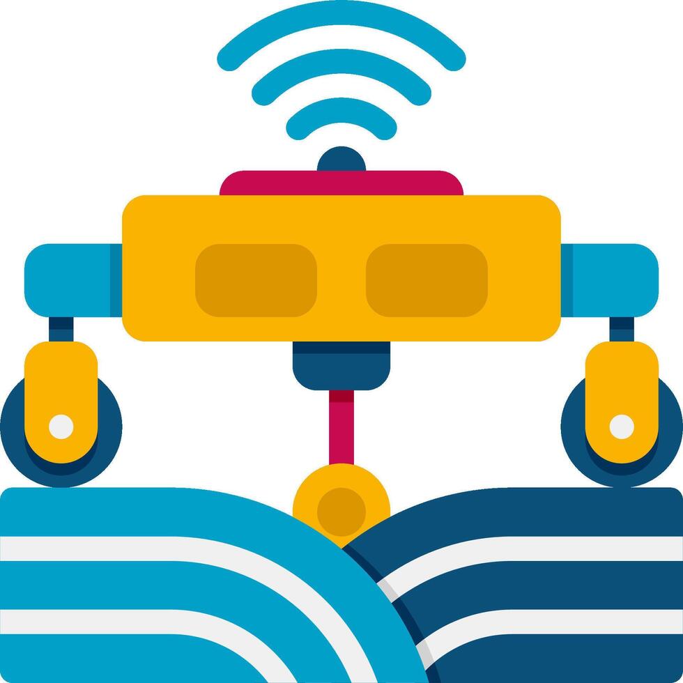 un robot con un Wifi señal en parte superior de un libro vector