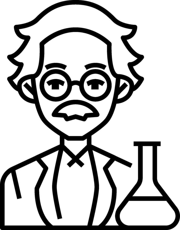 A cartoon scientist holding a flask vector