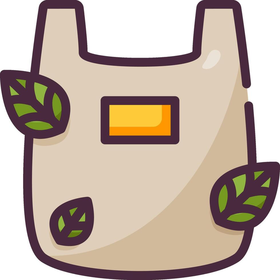 A bag with leaves and a green sticker vector